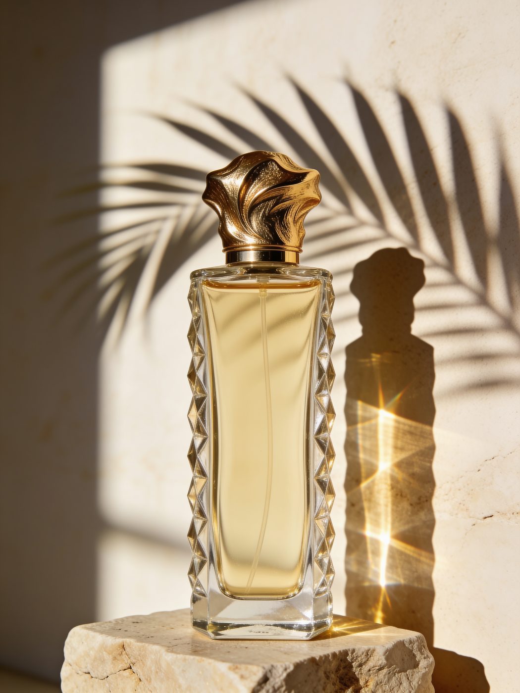عطر بغطاء ذهبي